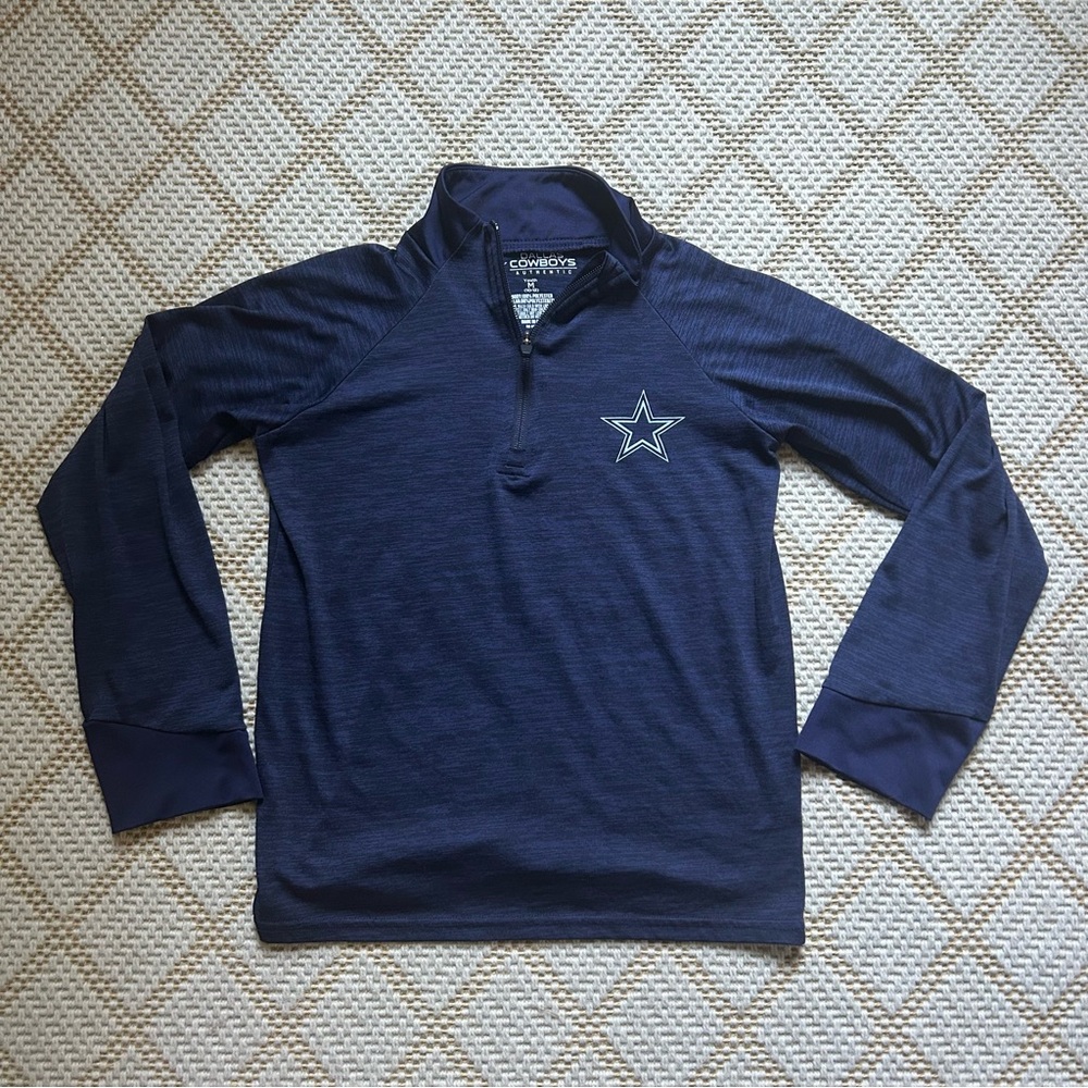 DALLAS COWBOYS AUTHENTIC 1/4 ZIP NAVY PULLOVER
